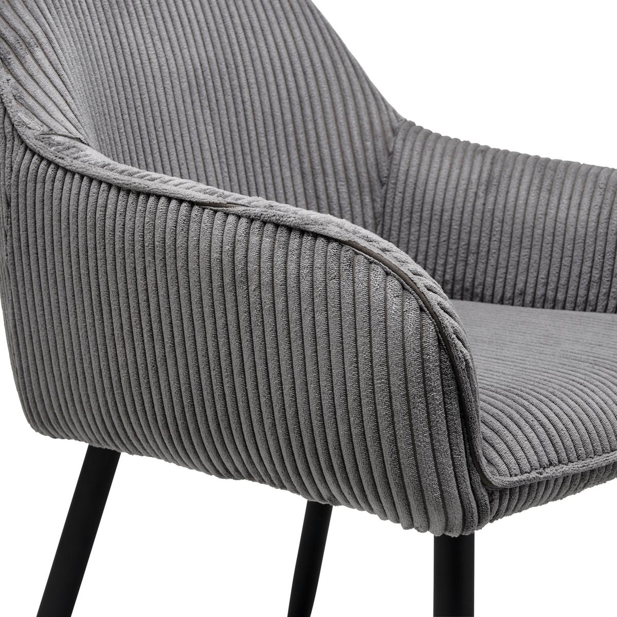 KRZESŁO Z PODŁOKIETNIKAMI KATI - czarny/szary, Lifestyle, metal/tkanina (56/83/62cm) - MID.YOU
