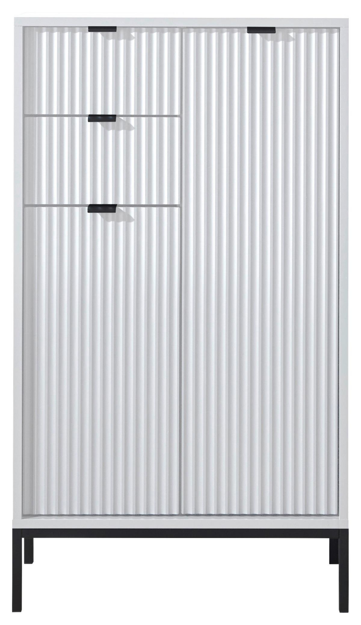 KOMODA WYSOKA LUCERA - antracytowy/biały, Modern, materiał drewnopochodny/tworzywo sztuczne (60/106/32cm) - MID.YOU