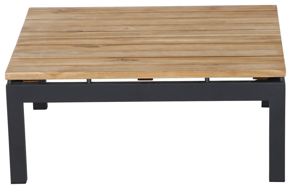 Loungetisch Alvida Teakholz /Schwarz B: ca. 73,5 cm - Anthrazit/Teakfarben, MODERN, Holz/Metall (73,5/73,5/31,5cm) - Siena Garden