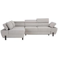 Ecksofa In Hellgrau Mit Schlaffunktion - Hellgrau/Schwarz, Modern, Holz/Holzwerkstoff (189/277cm) - Mömax
