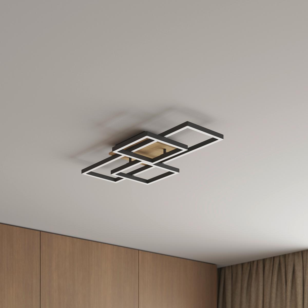 LAMPA SUFITOWA LED WORCESTER - brązowy, Basics, tworzywo sztuczne/metal (70/38/7,5cm) - Novel