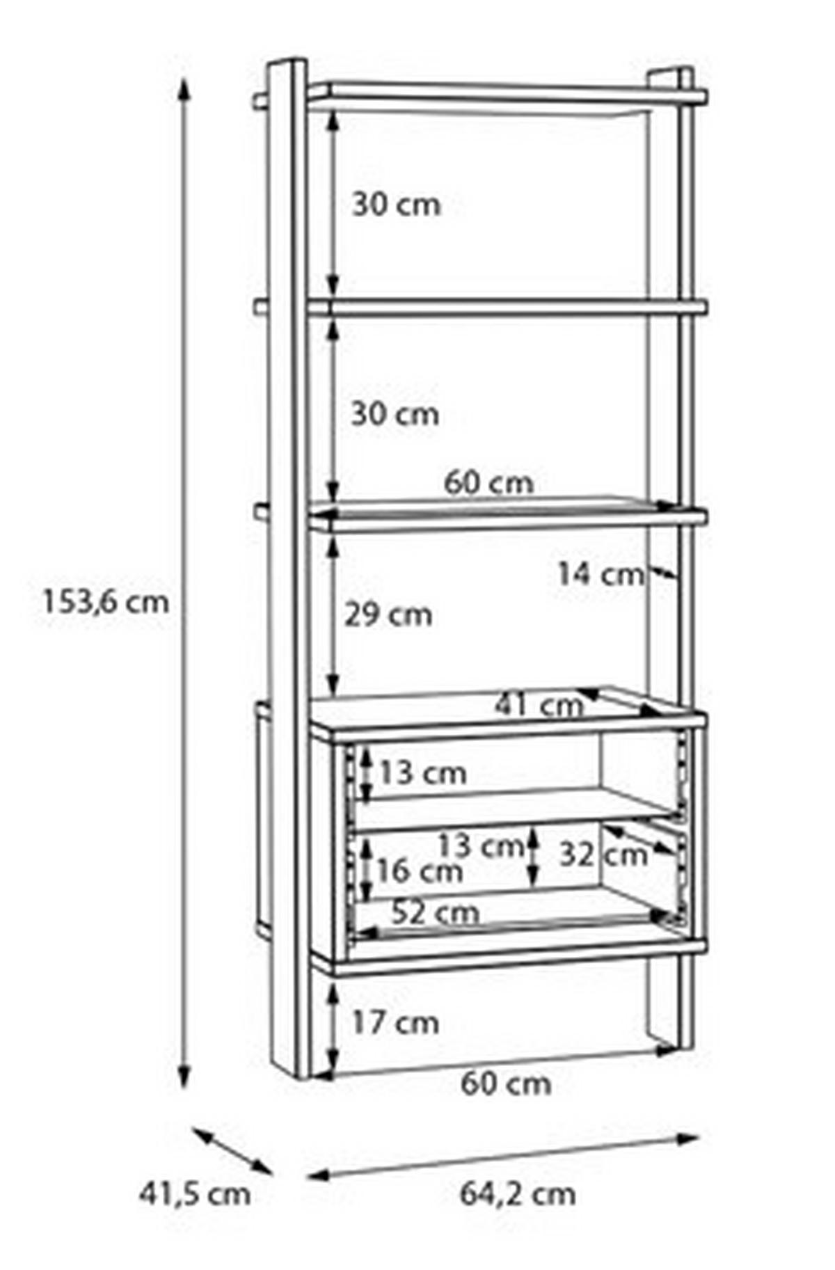 Regal Whenua - boje hrasta/boje kadulje, Moderno, drvni materijal/drvo (64,2/153,6/41,5cm) - Mömax