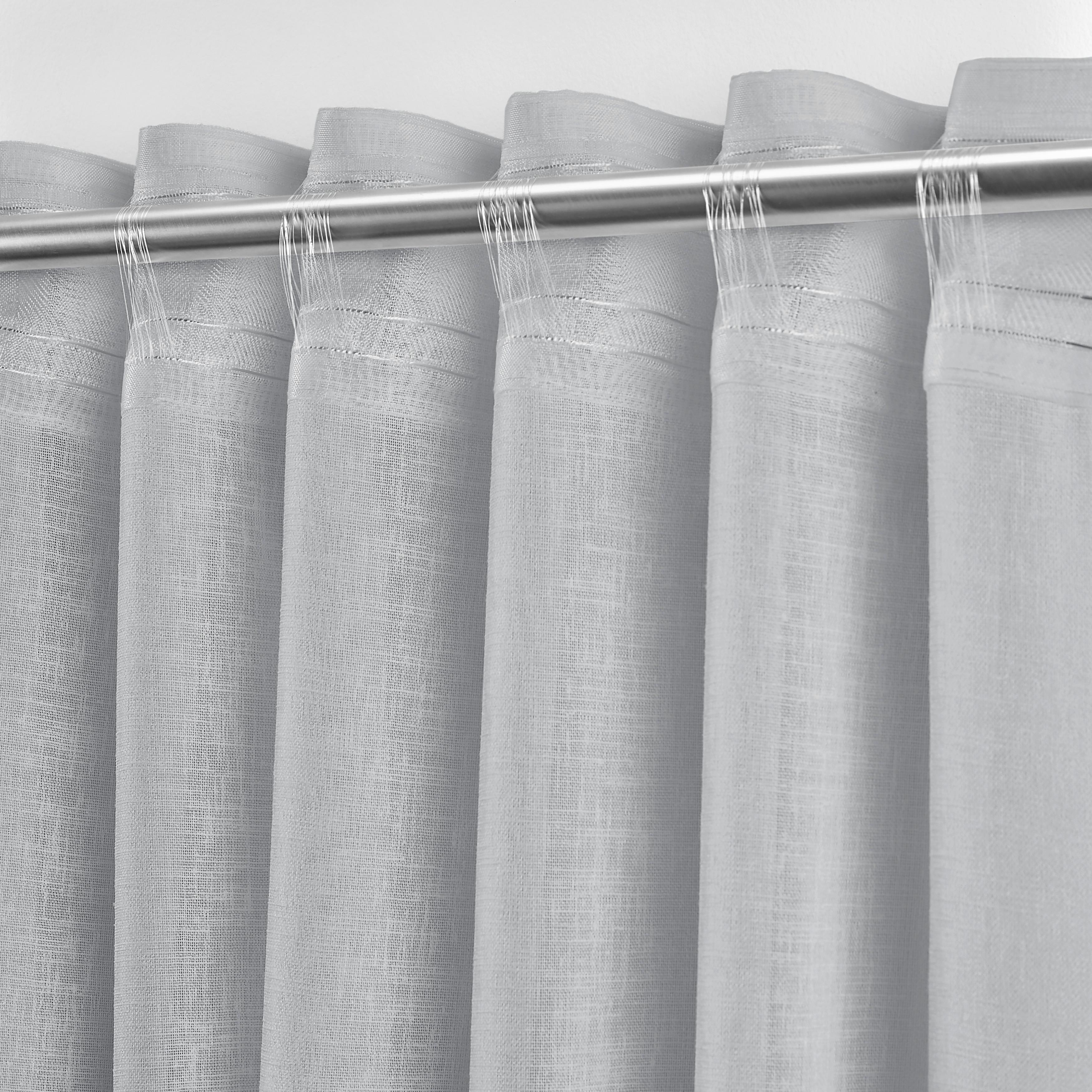 GARDINLÄNGD SIGRID -AKT- -EXT- - grå, Romantik / Lanthus, textil (140/245cm) - Premium Living