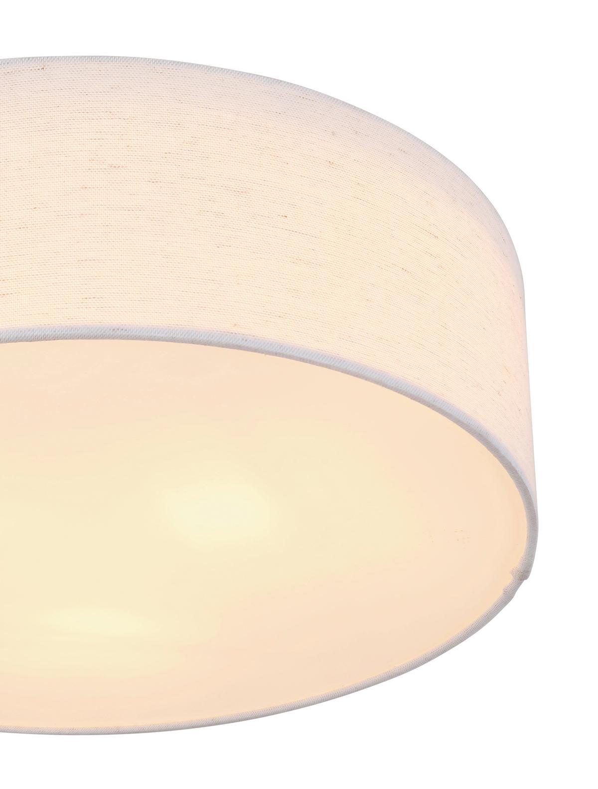 Deckenleuchte Ava in Beige max. 25 Watt - Beige/Weiß, Basics, Textil/Metall (40/12cm) - Globo