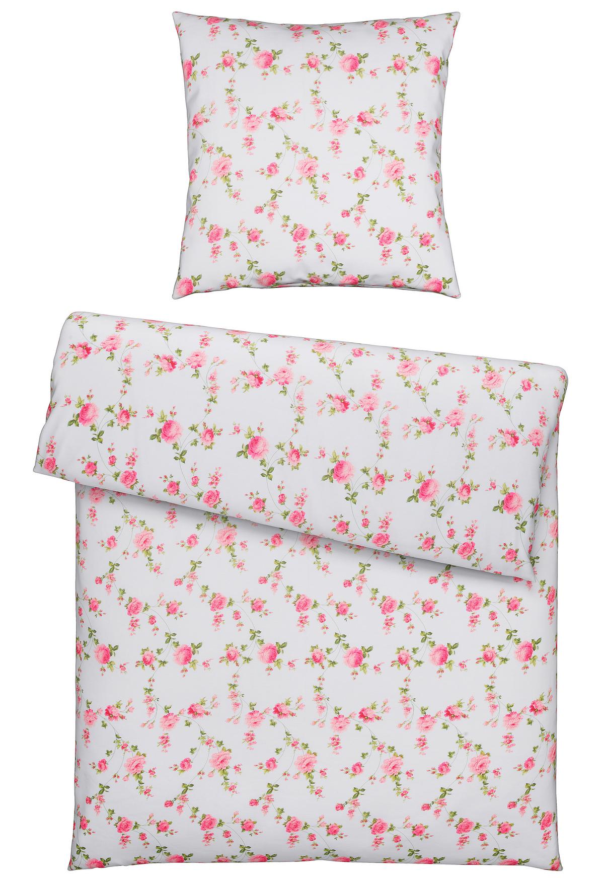 Bettwäsche Flora in Weiß ca. 135x200cm - Weiß, ROMANTIK / LANDHAUS, Textil (135/200cm) - Modern Living