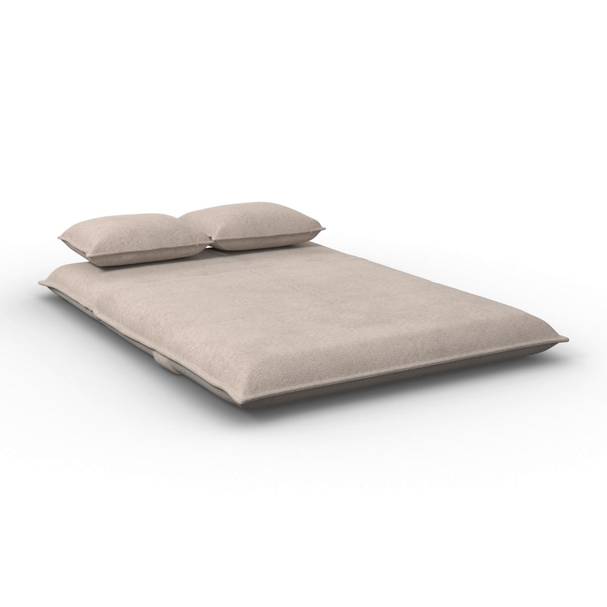 Schlafsofa Macy Bouclé Beige - Beige, MODERN, Textil/Metall (140/35/63cm) - Bessagi Home