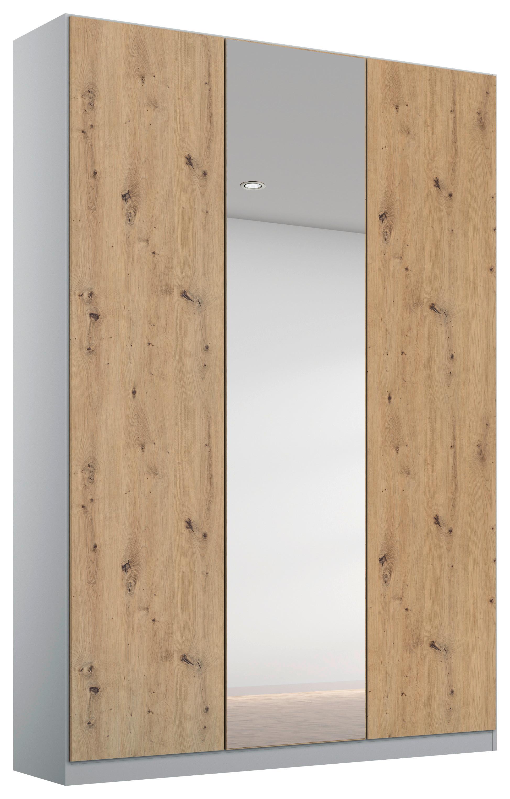 Ormar S Klasičnim Vratima Alabama - srebrne boje/hrast Artisan, Moderno, drvni materijal (136/229/54cm) - Modern Living