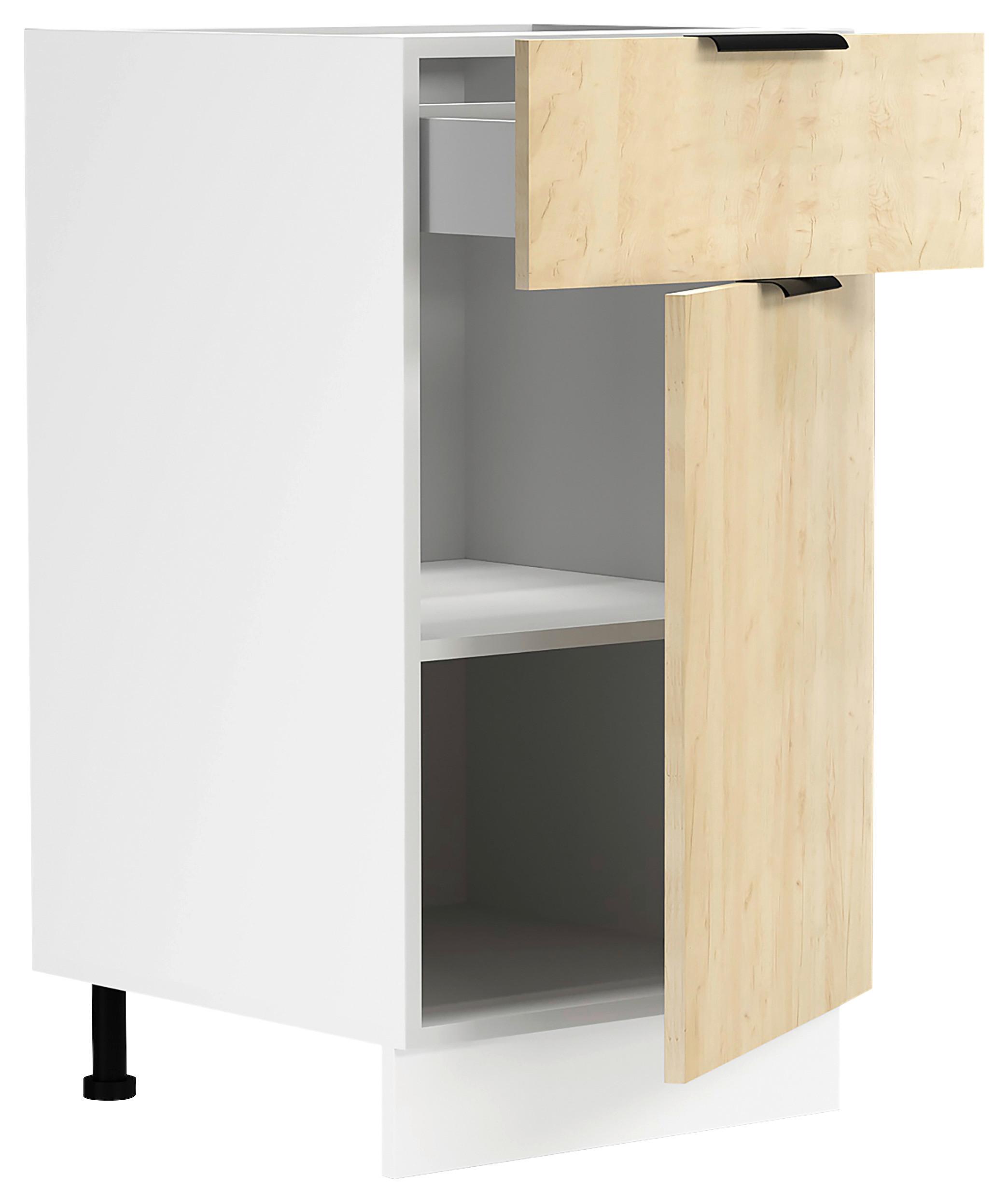 KÜCHENUNTERSCHRANK FASOLA - Honigeiche/Weiss, Trend, Holzwerkstoff/Kunststoff (40/82/46cm) - MID.YOU