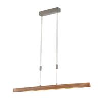 LAMPA WISZĄCA LED 61076 SHINE-WOOD - kolor niklowy, Natur, metal/drewno (106/10/96,5-156,5cm) - Fischer & Honsel