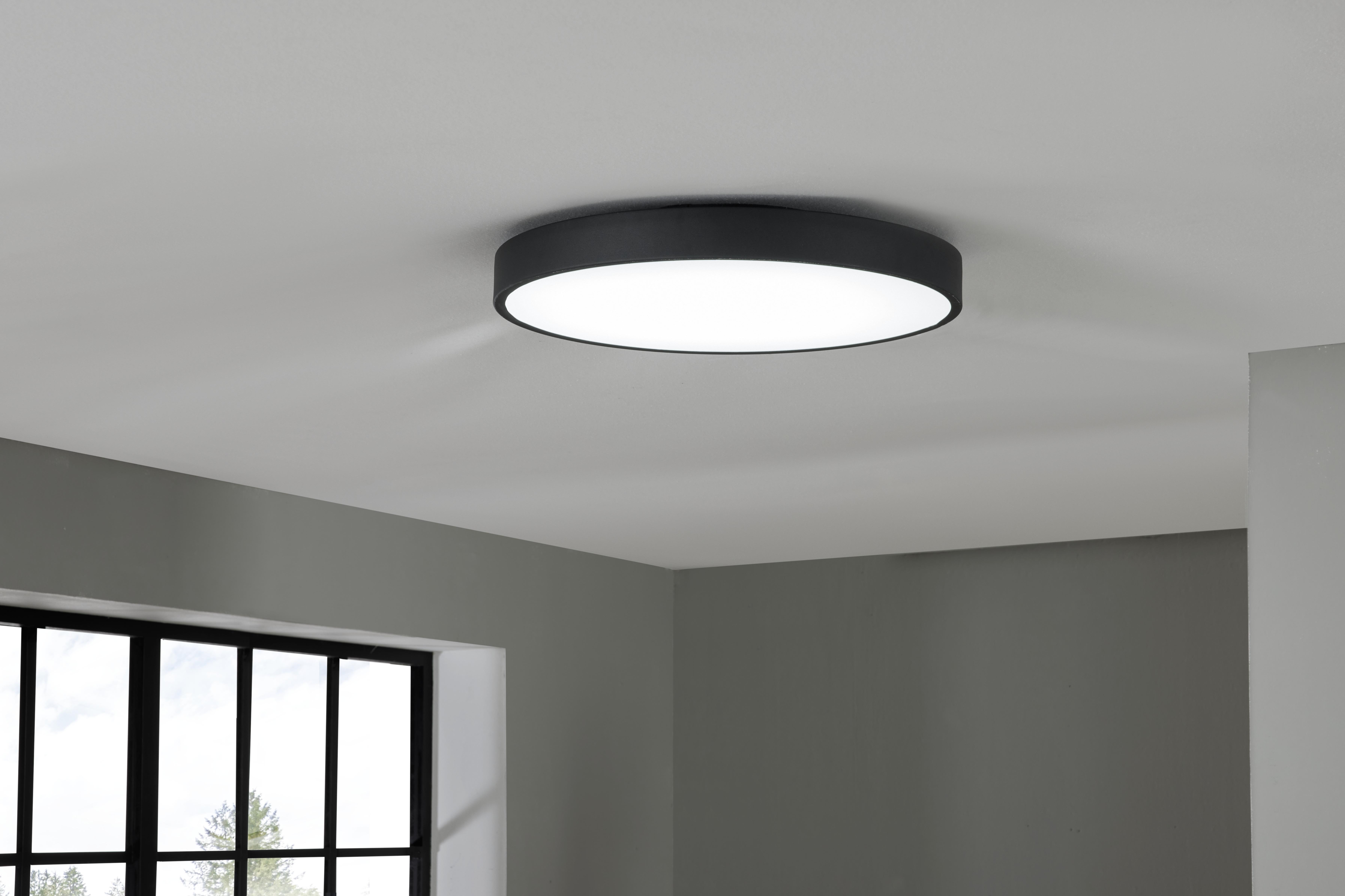 LED-Deckenleuchte Annella max. 24 Watt - Weiss/Schwarz, Modern, Kunststoff/Metall (50/8,5cm) - Premium Living