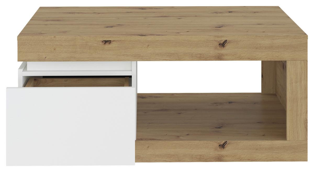 Măsuță de cafea LUCI - alb/stejar Artisan, Trend, plastic/material pe bază de lemn (110/50,3/70cm) - Modern Living