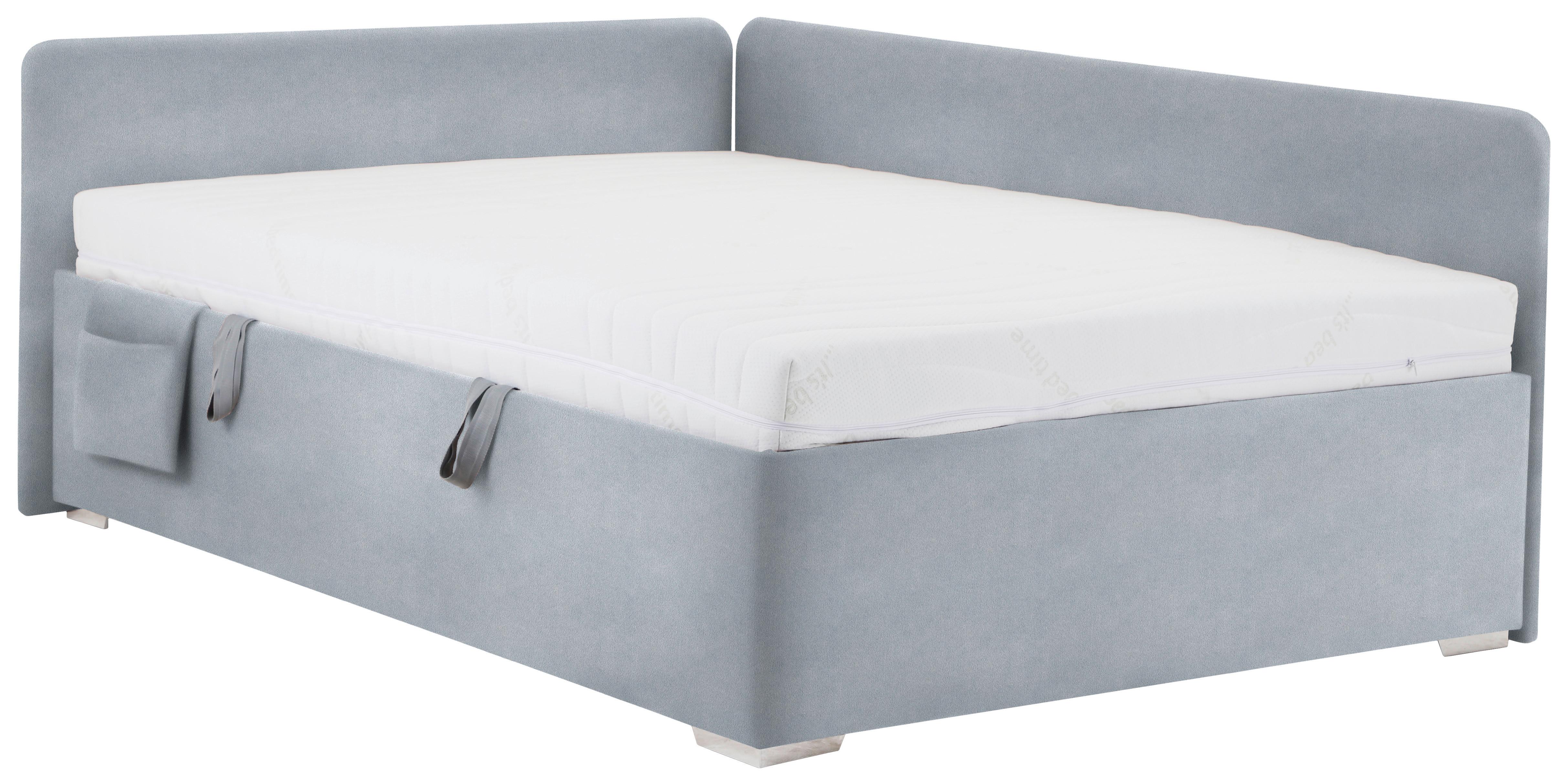 Krevet Remi - siva/prirodne boje, Konvencionalno, drvo/tekstil (140/200cm) - Based