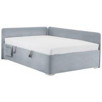 Bett Remi Grau ca. 120x200cm - Chromfarben/Naturfarben, KONVENTIONELL, Holz/Kunststoff (120/200cm) - Mömax