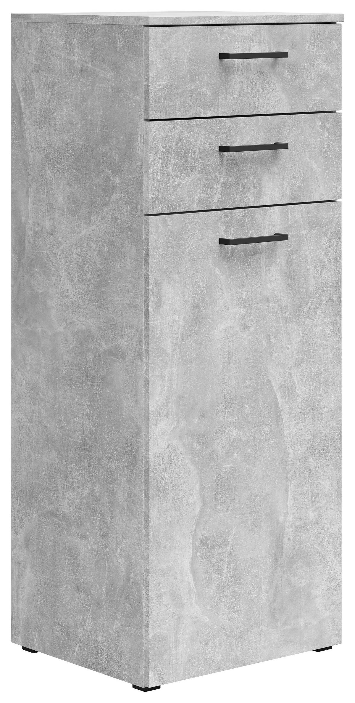 Kommode Multistauraum Betonoptik - Anthrazit/Schwarz, MODERN, Holzwerkstoff/Kunststoff (45/115/40cm) - Mömax