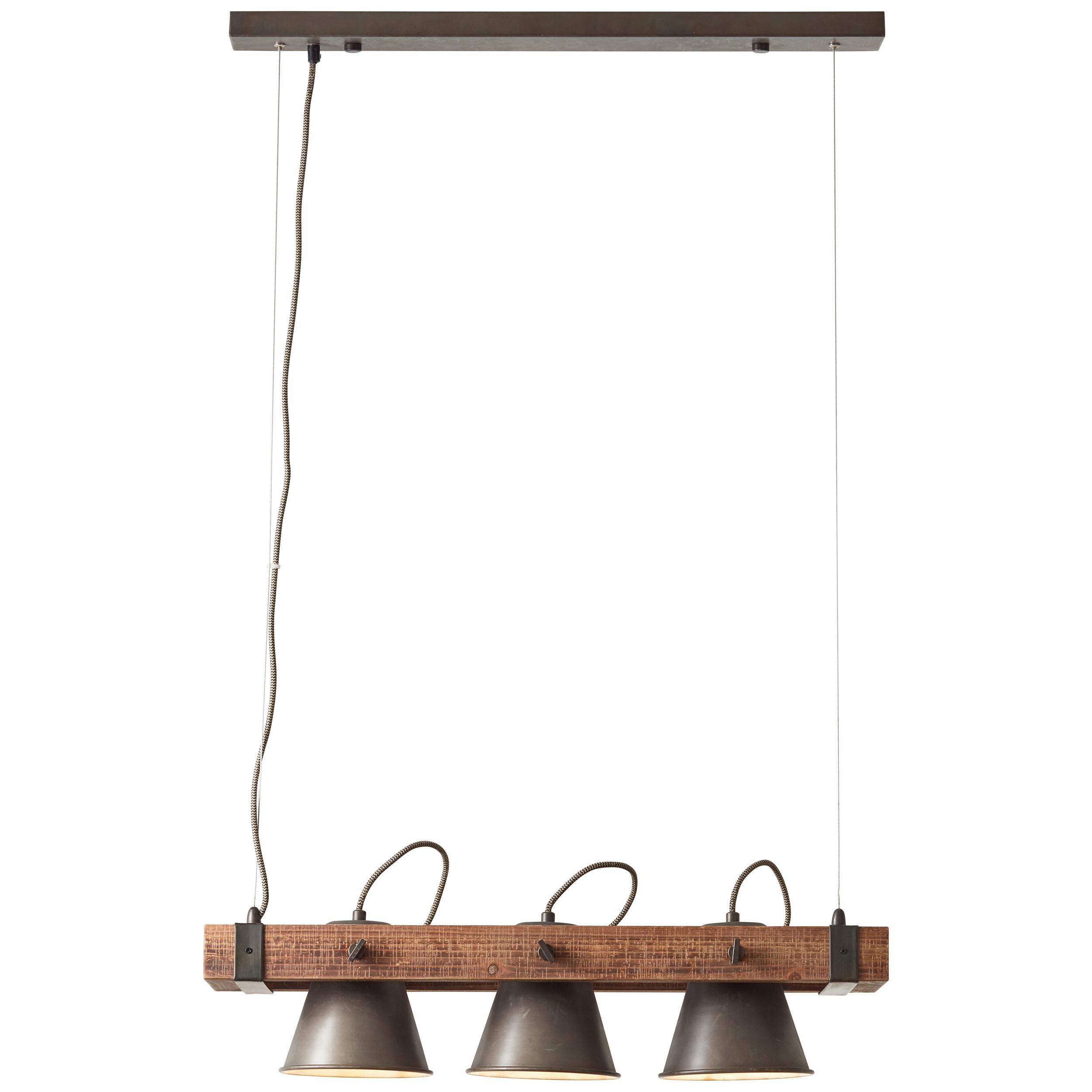 Hängeleuchte Plow in Schwarz max. 10 Watt - Schwarz, Design, Holz/Metall (70/115cm) - Brilliant
