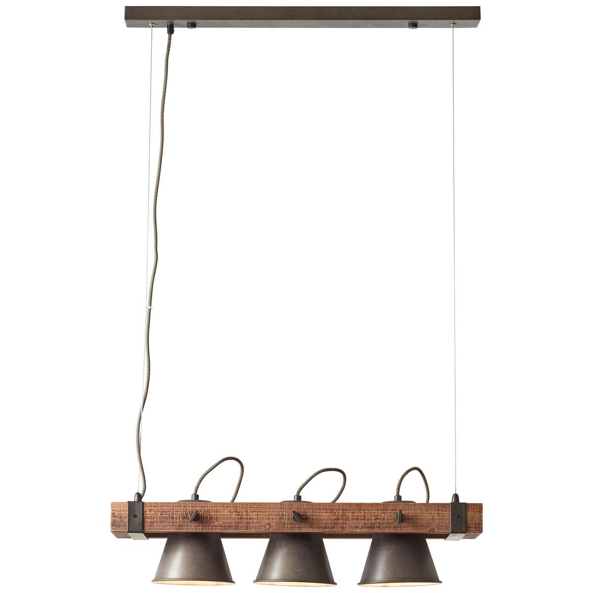 Hängeleuchte Plow in Schwarz max. 10 Watt - Schwarz, Design, Holz/Metall (70/115cm) - Brilliant