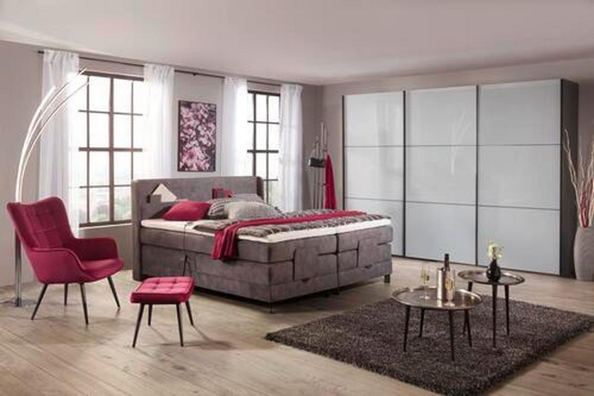 Hocker aus Samt in Rot - Rot/Schwarz, Modern, Textil/Metall (39/39/59cm) - Mömax