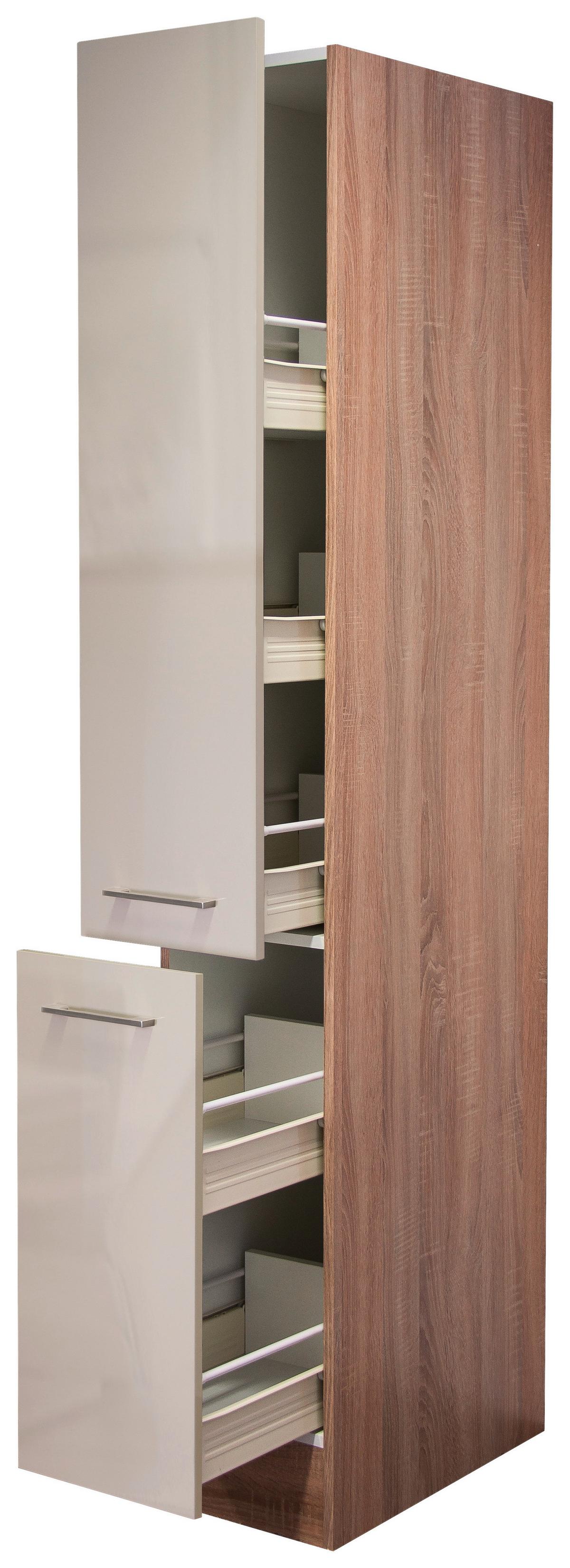 Apothekerschrank in Kaschmir/ Sonoma Eiche 'Nepal' - Kaschmir/Edelstahlfarben, MODERN, Holzwerkstoff/Metall (30/200/57cm) - FlexWell