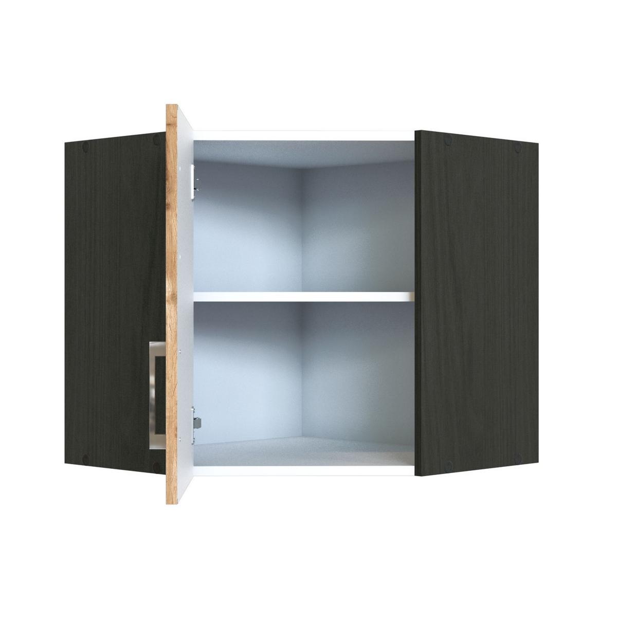 Held Eckoberschrank ca. 60 cm Eiche/Anthrazit - Chromfarben/Anthrazit, MODERN, Holzwerkstoff/Metall (60/57/60cm) - Held