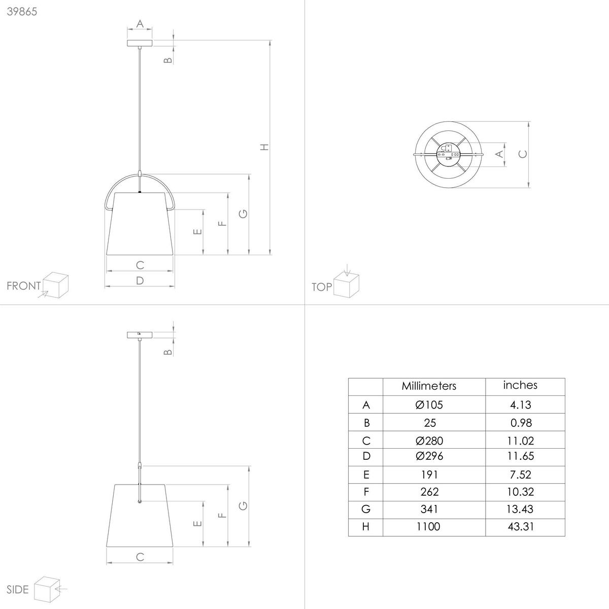 Hängeleuchte 39865 Granadillos - Schwarz, Basics, Textil/Metall (28/110cm) - Eglo