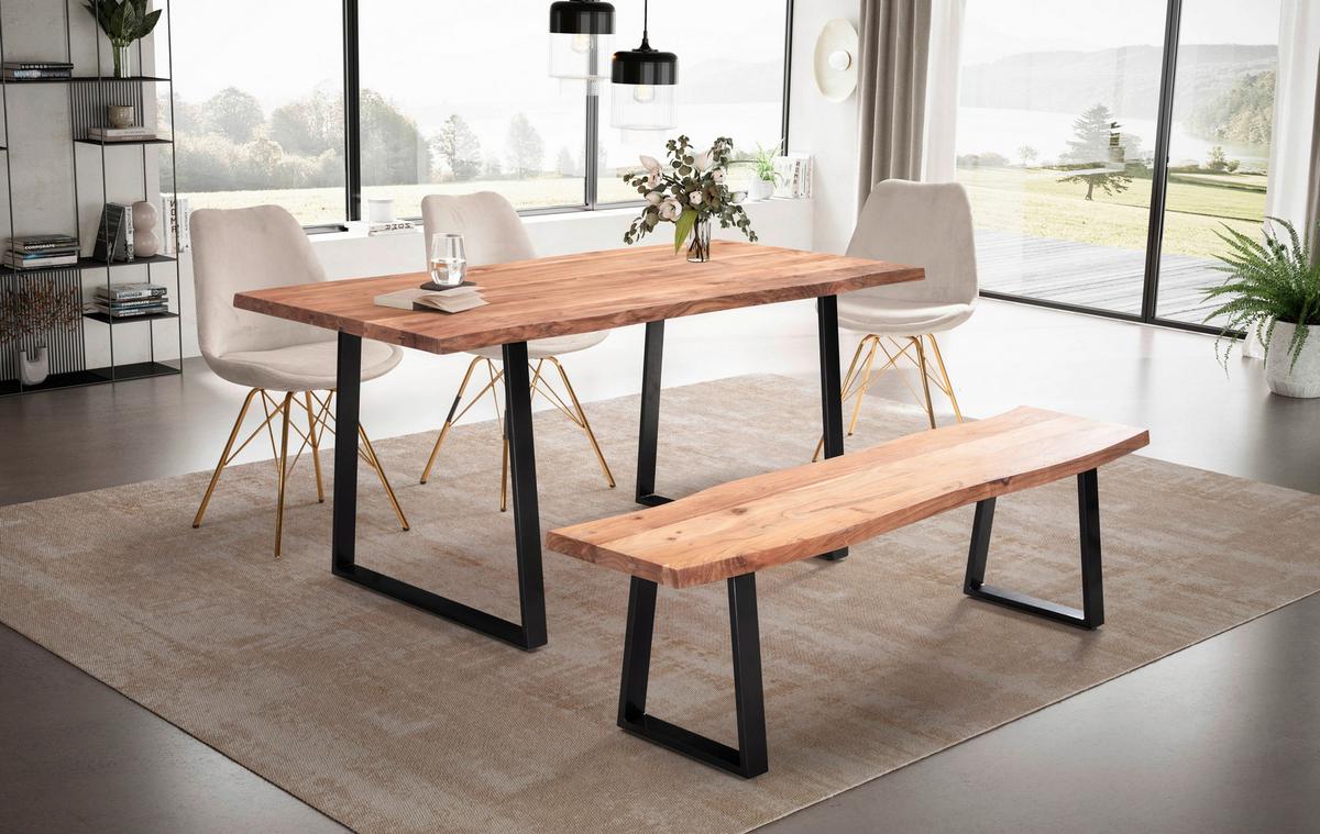 Jedilna Miza Wl7.241 - črna/barve akacije, Moderno, kovina/les (120/60/76cm) - MID.YOU