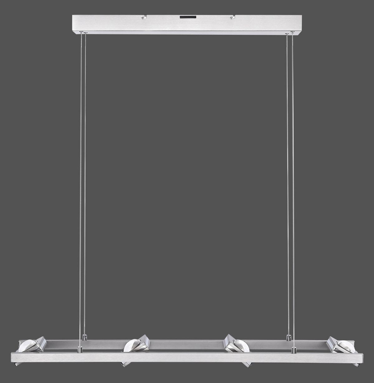 LAMPA WISZĄCA LED 2460-55 Q-FISHEYE - kolor stalowy, Design, tworzywo sztuczne/metal (99/16,5/120cm) - Just Light