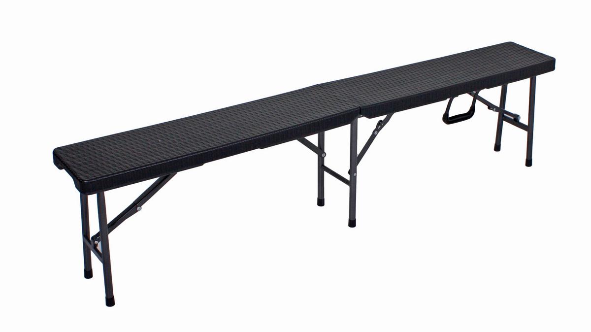 Gartengarnitur 3-tlg. Metall/ Kunststoff Schwarz - Schwarz, Basics, Kunststoff/Metall (180/75/73cm) - Gardenson