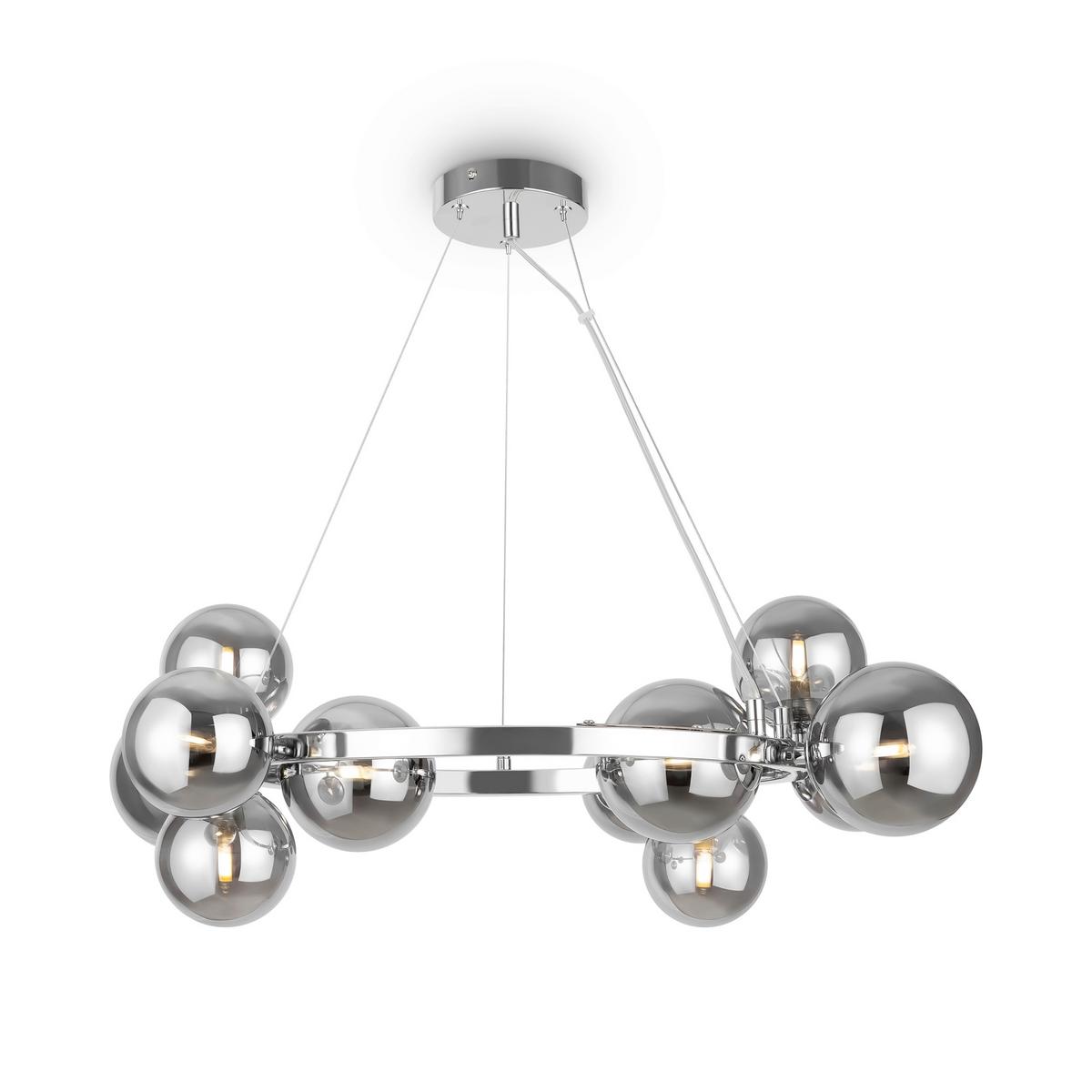 Pendelleuchte Dallas Chromfarben max. 28 Watt - Chromfarben/Grau, Trend, Glas/Metall (67/25cm) - MAYTONI