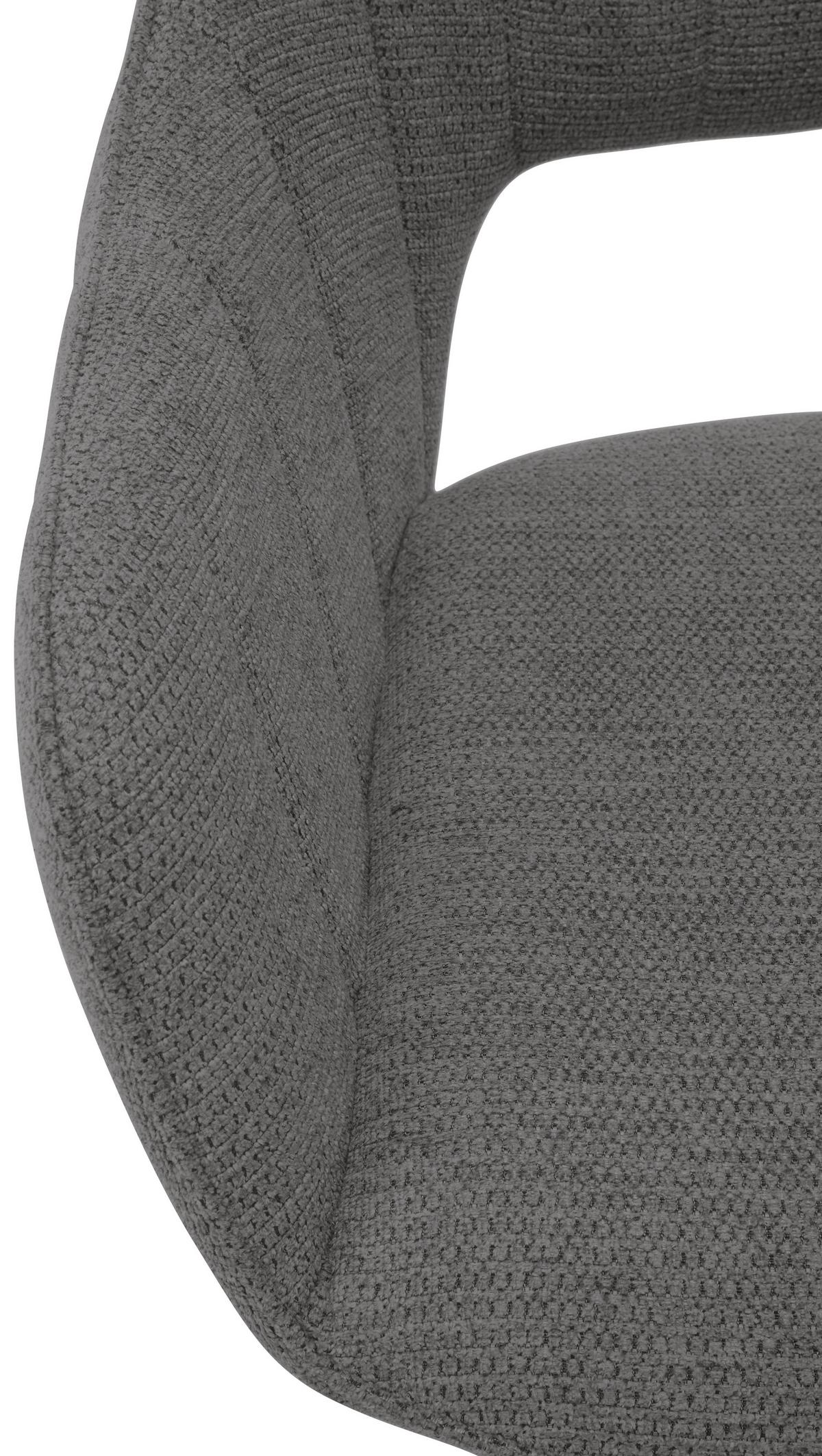 Armlehnstuhl Bacares in Anthrazit - Anthrazit/Schwarz, MODERN, Textil/Metall (62/88/63cm) - Premium Living