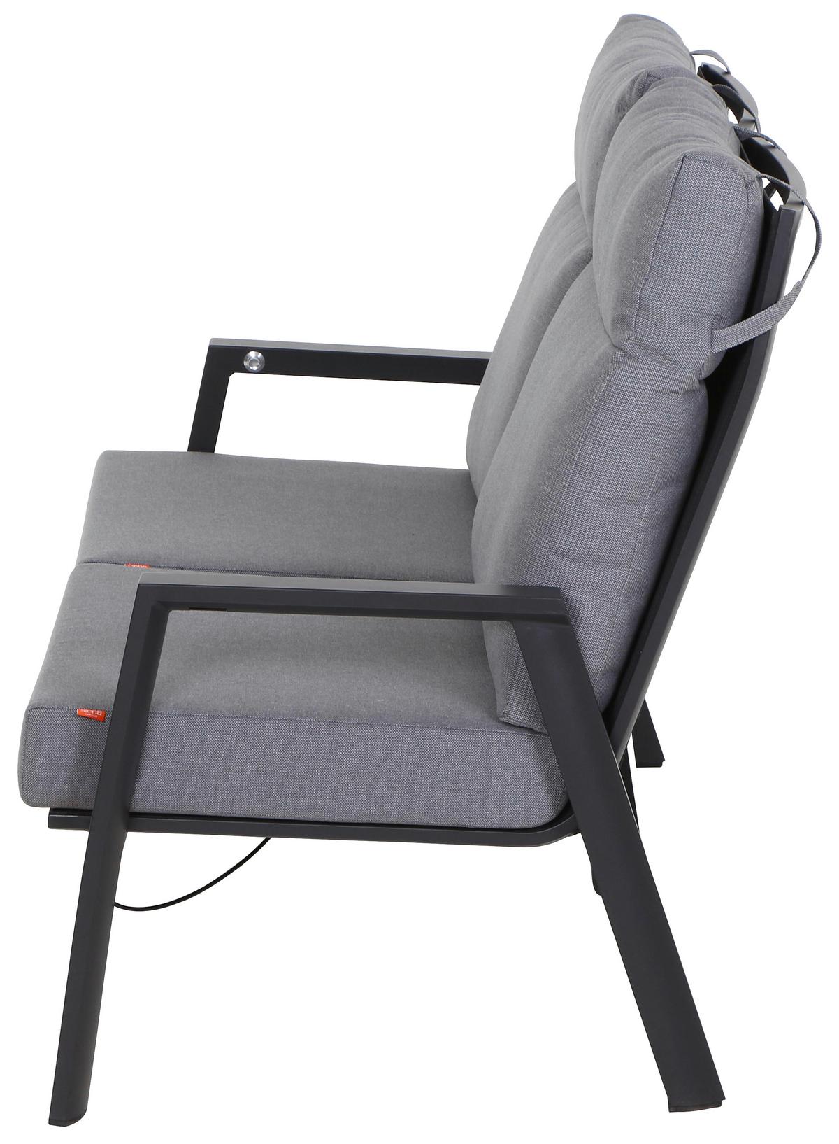Loungesofa Valencia Anthrazit - Dunkelgrau/Anthrazit, Basics, Kunststoff/Textil (152,5/99/82,5cm) - Siena Garden