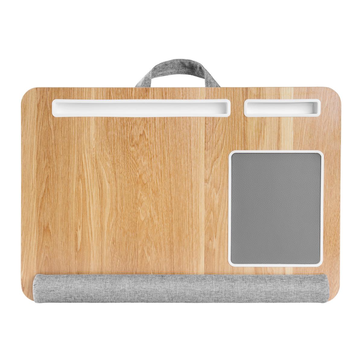 Masă pentru laptop Lappy - culoare natur/gri, Konventionell, plastic/textil (55/36,5/9,5cm) - Mömax