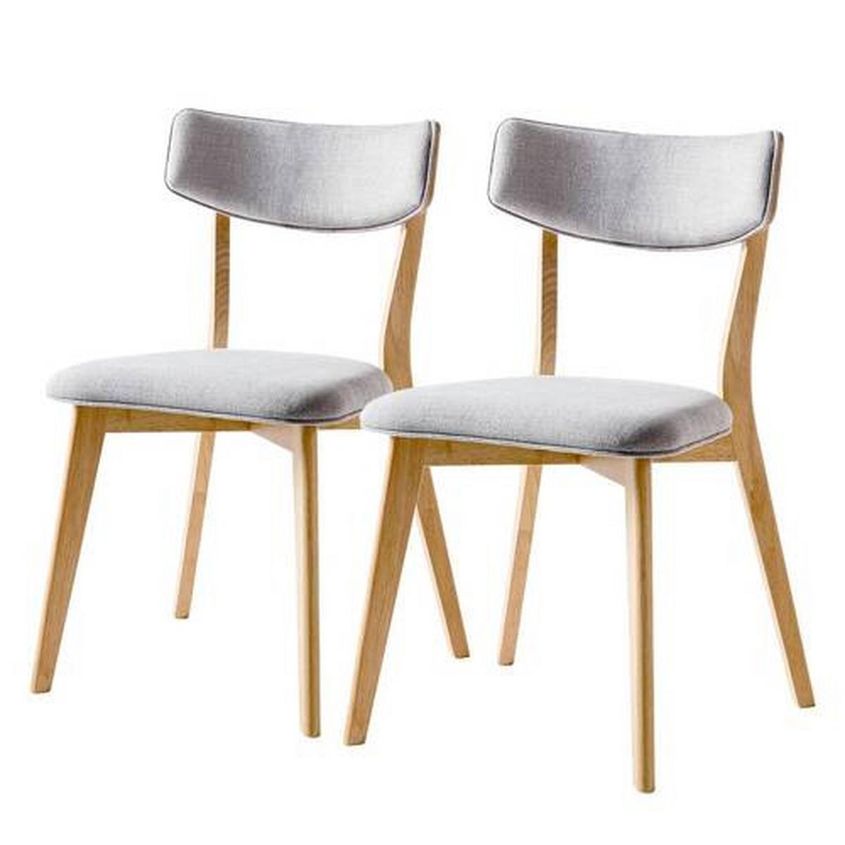 KRZESŁO COLSON - kolor naturalny/jasnoszary, Modern, drewno/tkanina (49.5/80/49.5cm) - home24