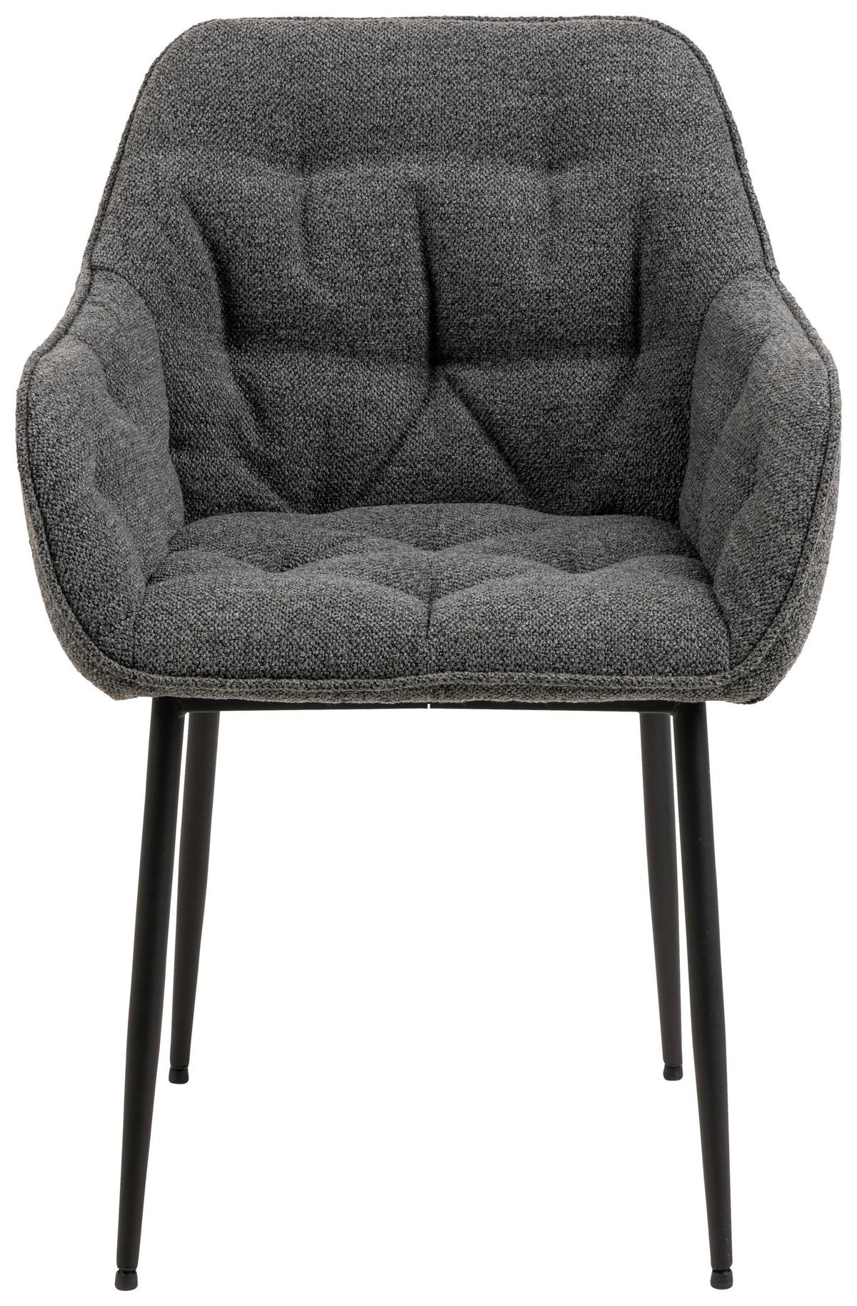 KRZESŁO Z PODŁOKIETNIKAMI BROOKE - czarny/szary, Modern, metal/tkanina (58/83/55cm) - MID.YOU