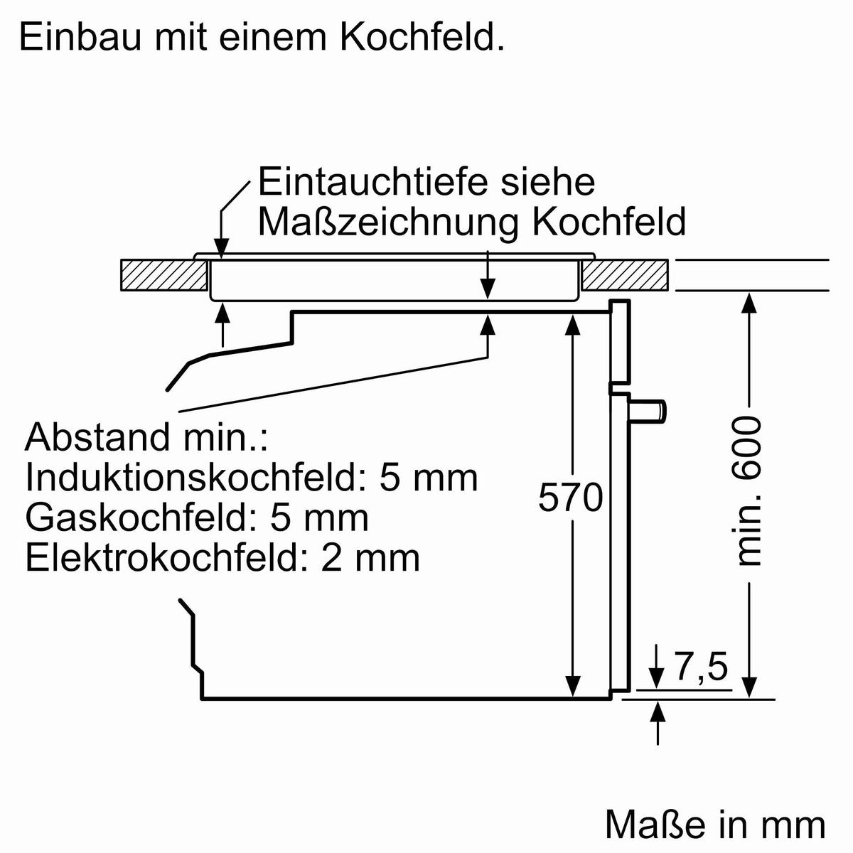 Einbauherd HE510ABS2 - Edelstahlfarben/Schwarz, Metall (59,4/59,5/54,8cm) - Siemens