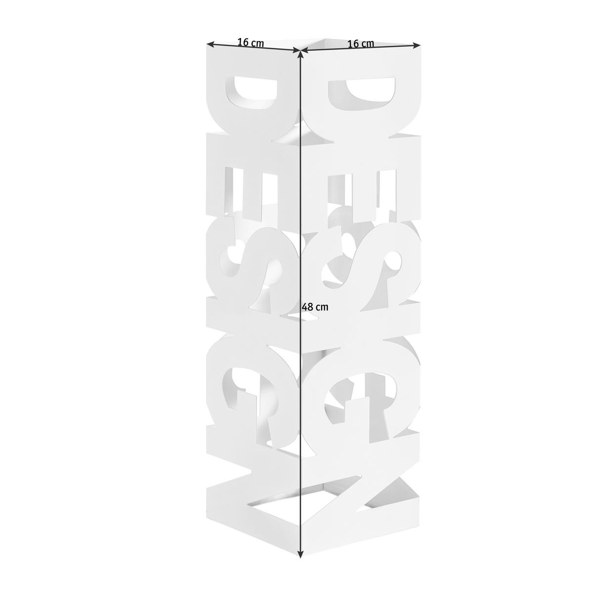 STOJAK NA PARASOLE DESIGN - biały, Design, metal (16/48/16cm)