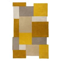 WOLLTEPPICH HALLEIN, geometrisch, Senfgelb, 120 x 180 cm - Gelb, Textil (120/180cm) - KADIMA DESIGN