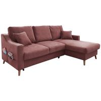 Wohnlandschaft Valentina Rosa Struktur - Rosa/Naturfarben, KONVENTIONELL, Holz/Textil (228/150cm) - P & B
