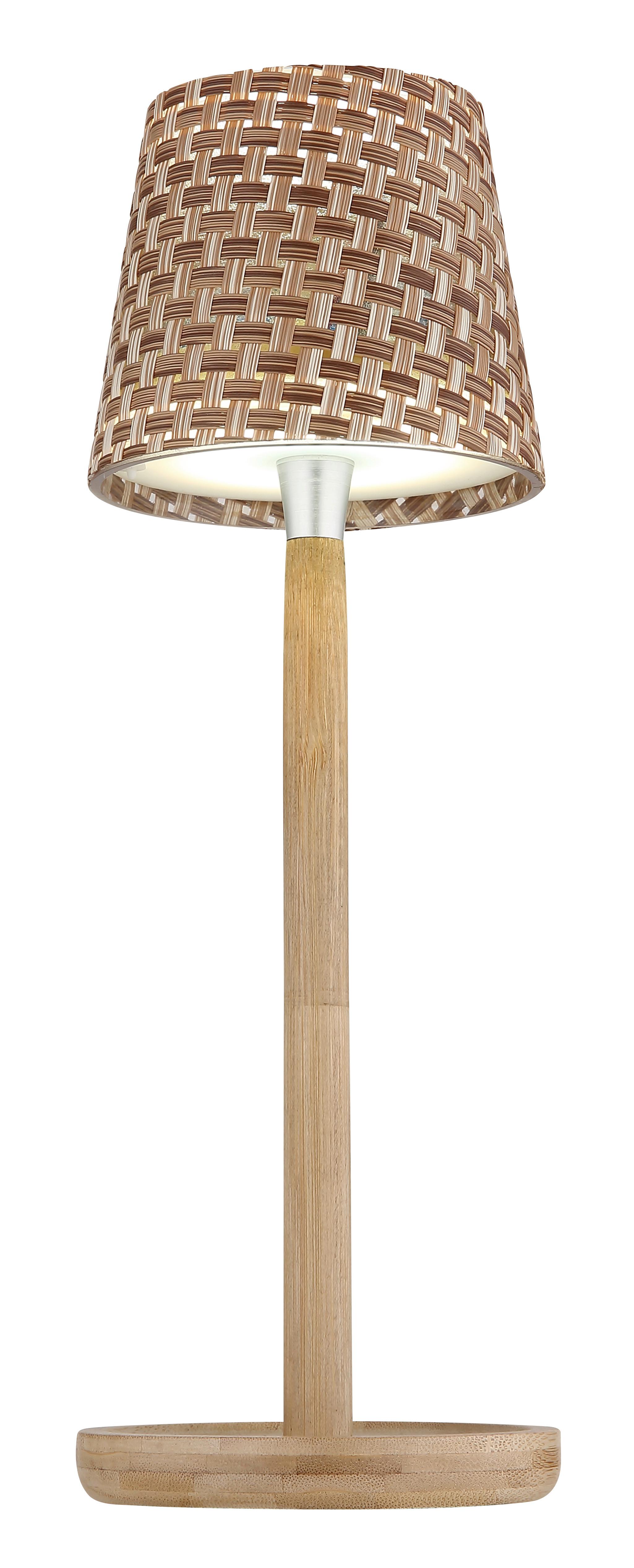 AKKU-TISCHLEUCHTE 58438BAS RIDS FÜR FLASCHENHALS - Weiss/Opal, Natur, Holz/Kunststoff (11/33cm) - Globo