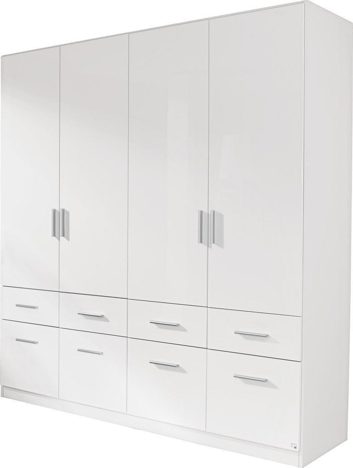 Dulap de haine Celle - alb/alb lucios intens, Modern, lemn (181/197/54cm)
