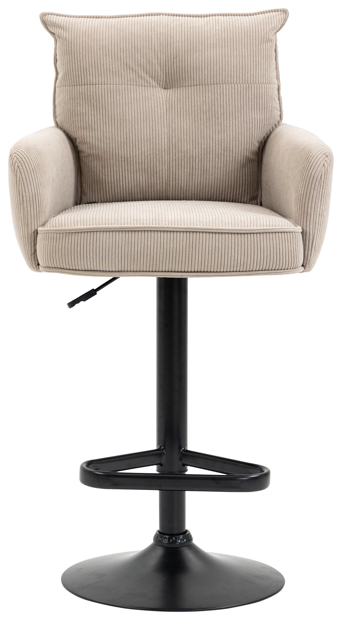 STOŁEK BAROWY POINT -EXKLUSIV- - beżowy/kremowy, Design, metal/tkanina (54/98-120/58cm) - Novel