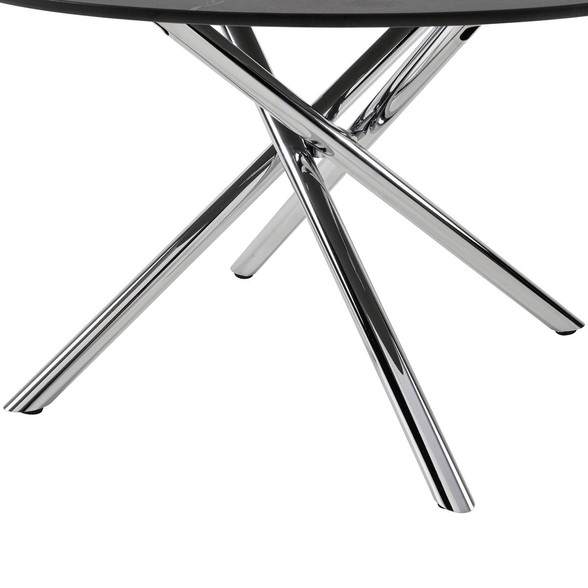 Stolić Lance - boje kroma/crna, Design, metal/keramika (70/44cm) - Modern Living