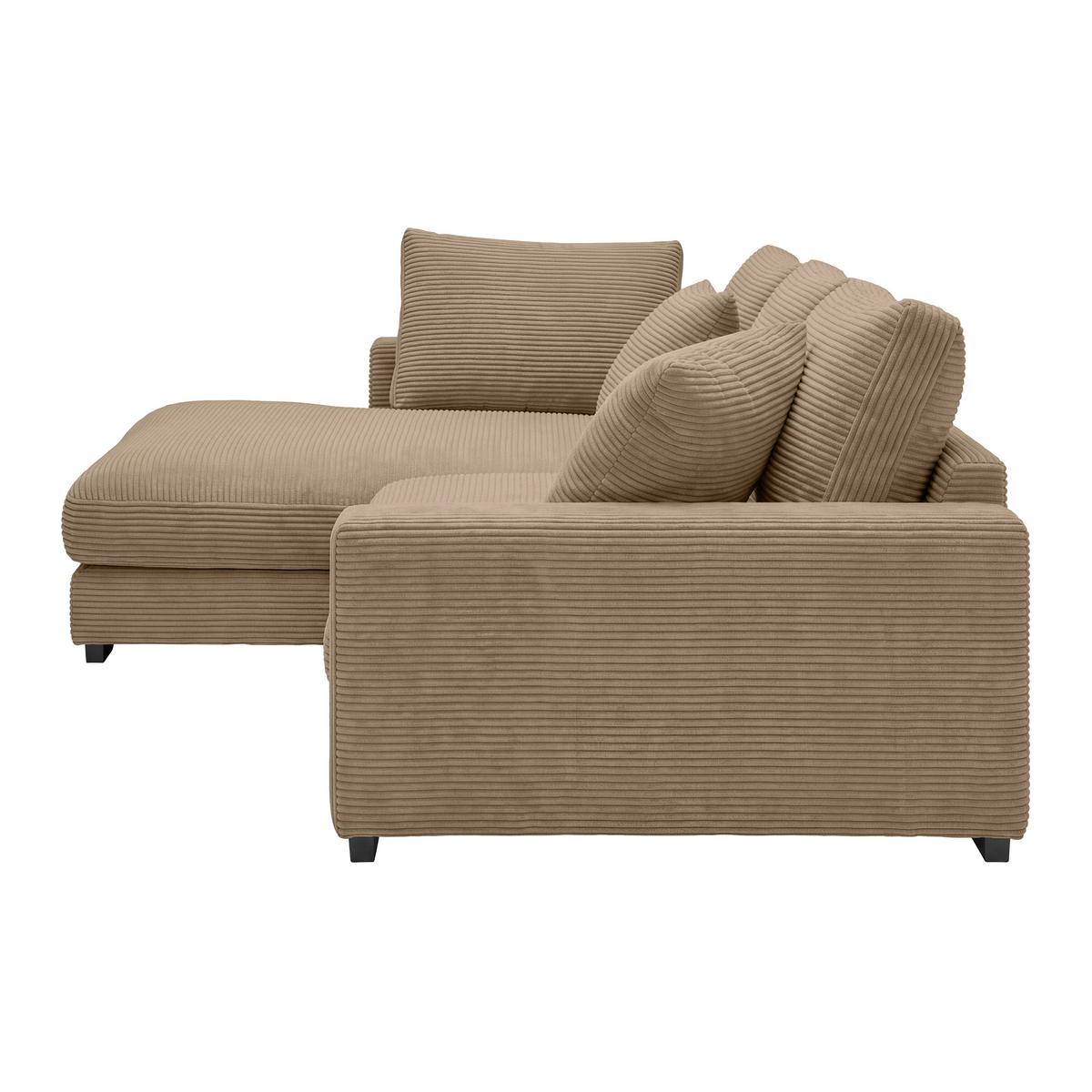 Ecksofa Pedro Karamell - Karamell/Schwarz, MODERN, Kunststoff/Textil (190/300cm) - Mömax