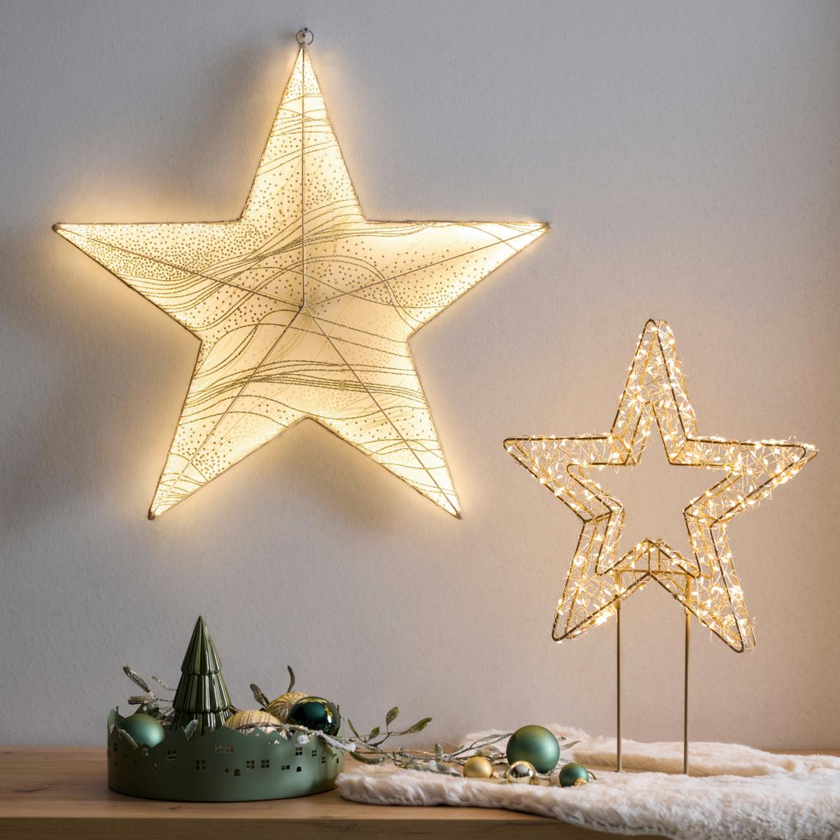 Dekostern Stella Goldfarben/Transparent - Transparent/Goldfarben, MODERN, Kunststoff/Metall (59/59/4cm)