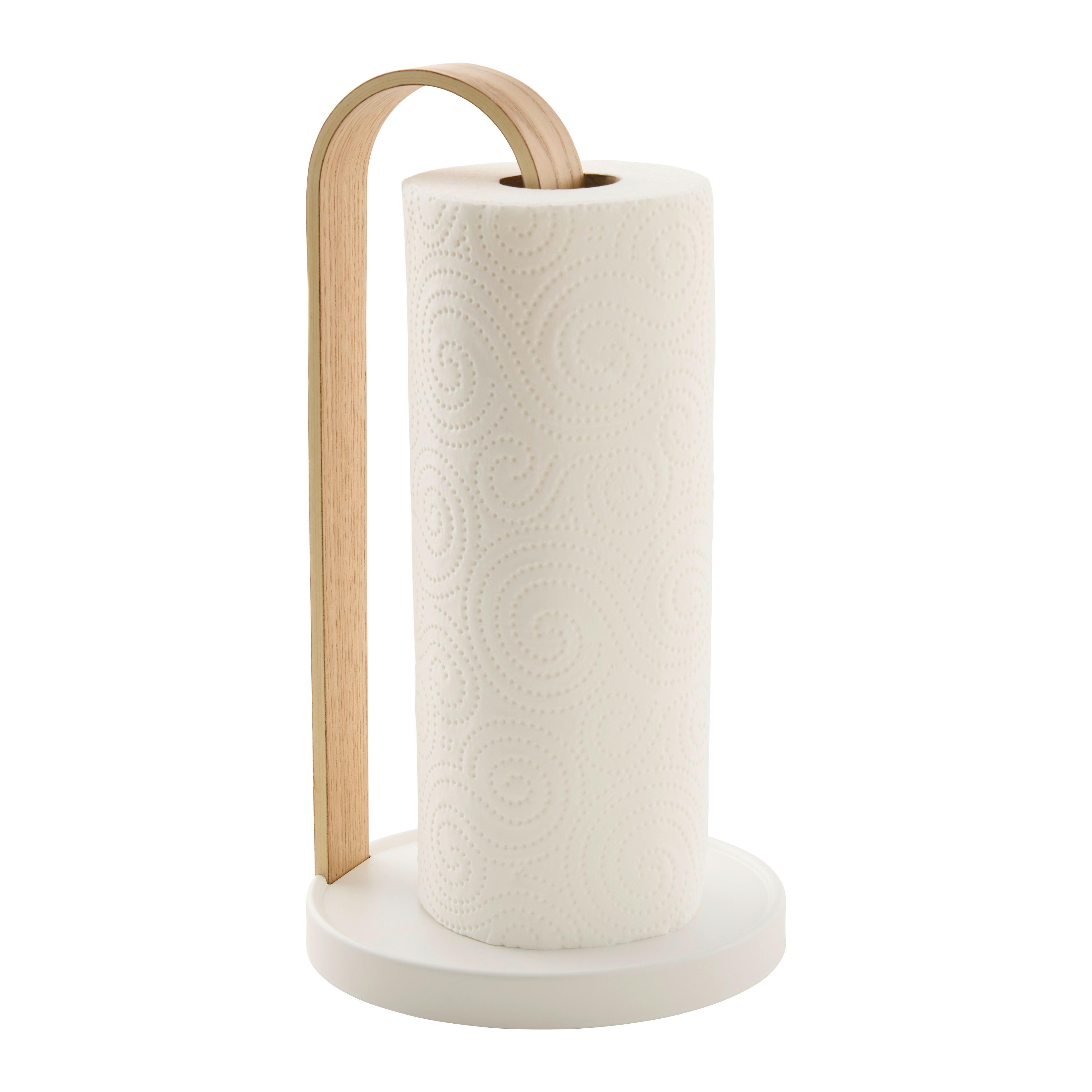 Suport rolă de bucătărie Magnus - alb, Modern, lemn (17/17/31cm) - Mömax