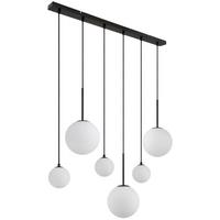 Hängeleuchte Hallie Schwarz/Opal max. 5 Watt - Schwarz, KONVENTIONELL, Glas/Metall (91/20/117cm) - Globo