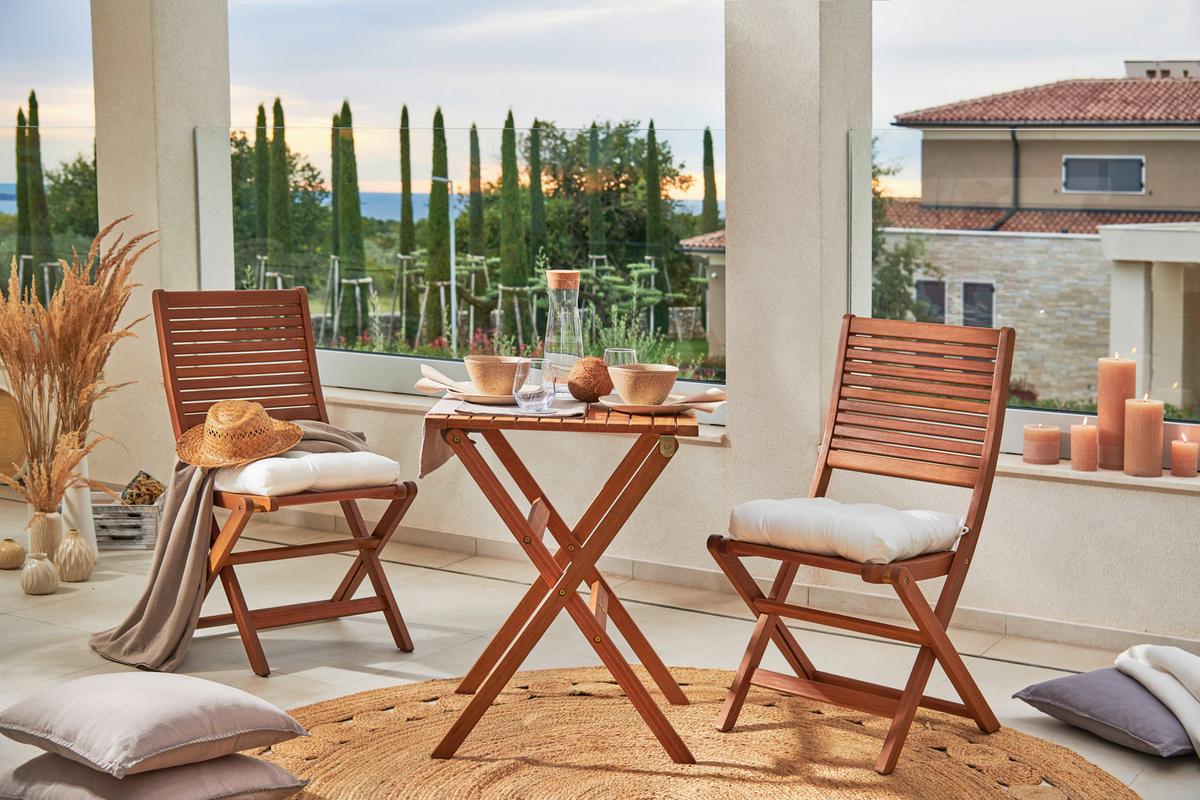 Set Za Balkon Stacy - barva tikovine, Natur, les - Mömax