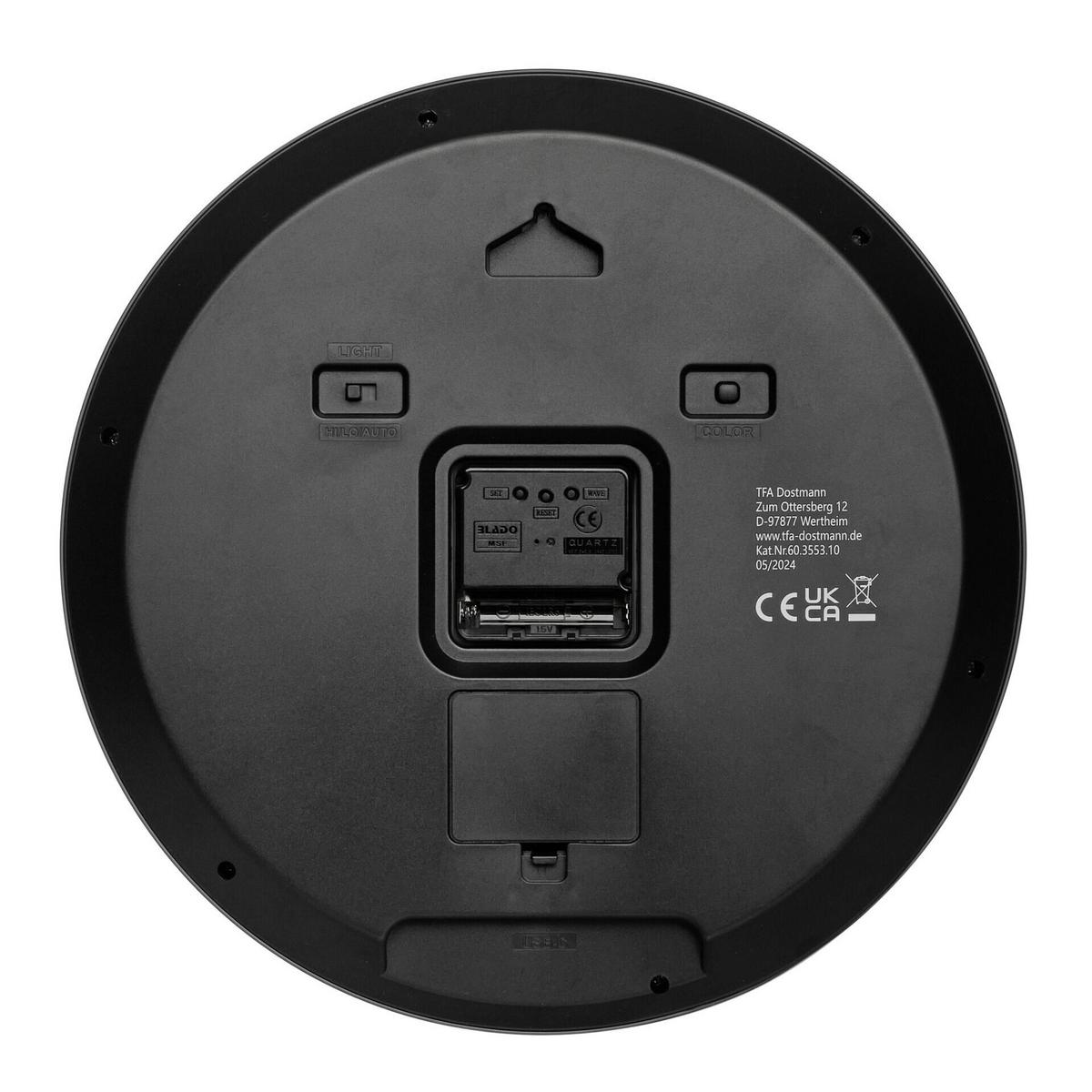 FUNKUHR LUMOCLOCK GRAU/WEIß - Schwarz, Basics, Kunststoff (30,3/4,5/30,3cm)