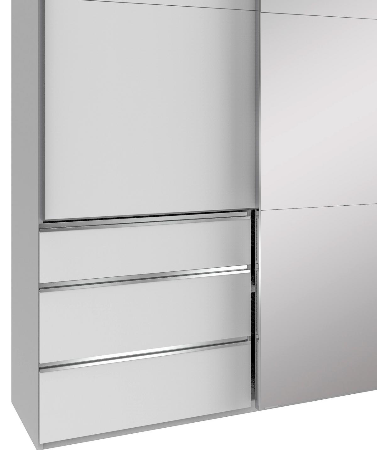 Ormar S Kliznim Vratima Level 36a - bijela/boje kroma, Moderno, staklo/drvni materijal (300/216/65cm) - Modern Living