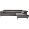 Wohnlandschaft Emma Grau - Schwarz/Grau, MODERN, Textil (301/47/210cm) - Premium Living