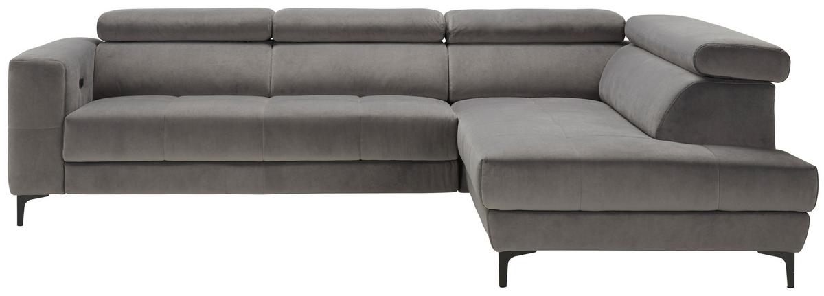 Kutna Garnitura Emma - siva/crna, Moderno, tekstil (301/47/210cm) - Modern Living